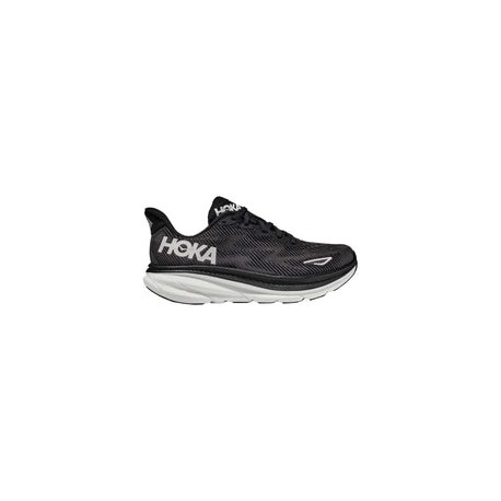 Tenis Hoka CLIFTON 9 WIDE Negro Blanco Hombre