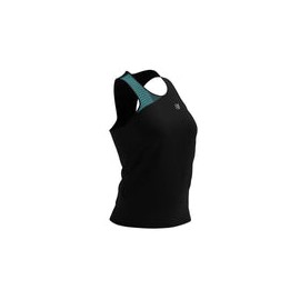 Playera Deportiva Compressport Performance Singlet Negro Dama